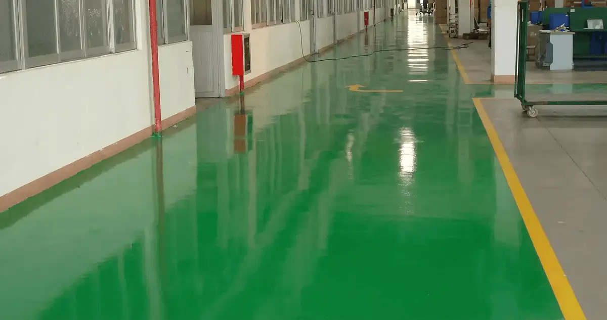 A factory floor professionally covered and marked with epoxy flooring in Columbia, SC