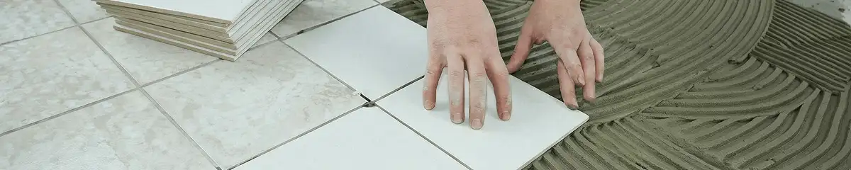 Professional installing white tile floors in Columbia, SC