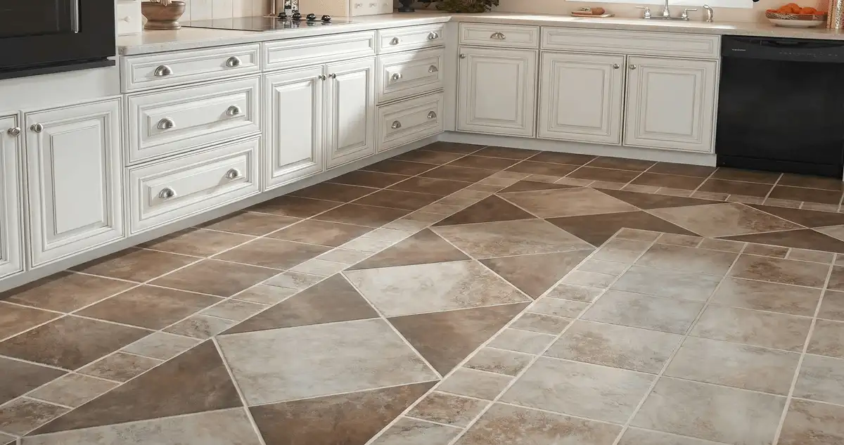 Kitchen with white cabinets and a professionally installed tile floor in Columbia, SC